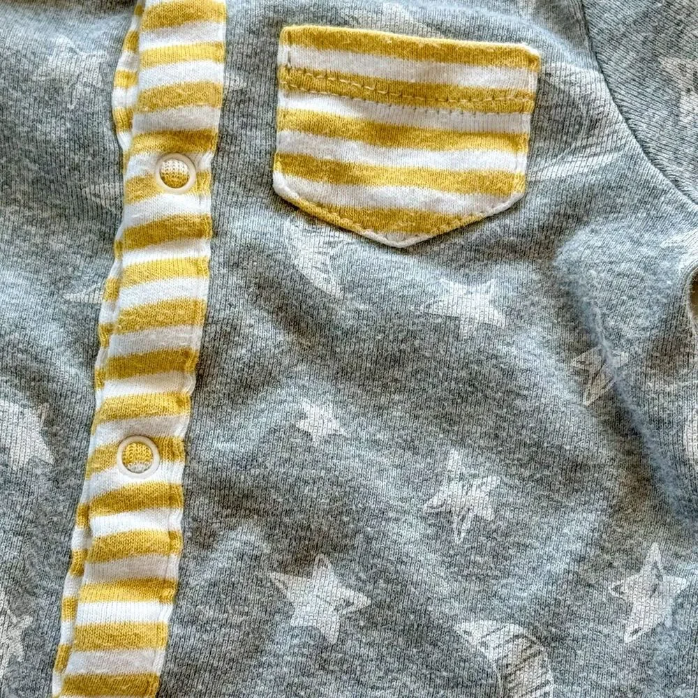 4/$10 - Cloud Island Cotton Button Up Baby Footie with Hat | 0-3 Months